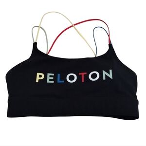 Peloton Black Sports Bra with Multicolor Straps